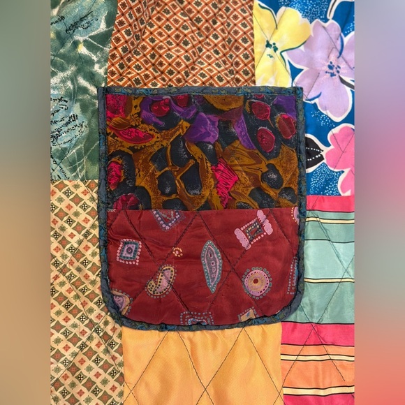 Stunning Volup Vintage 220 Hickory Reversible Patchwork Quilted Silk Jacket XL - Picture 15 of 16